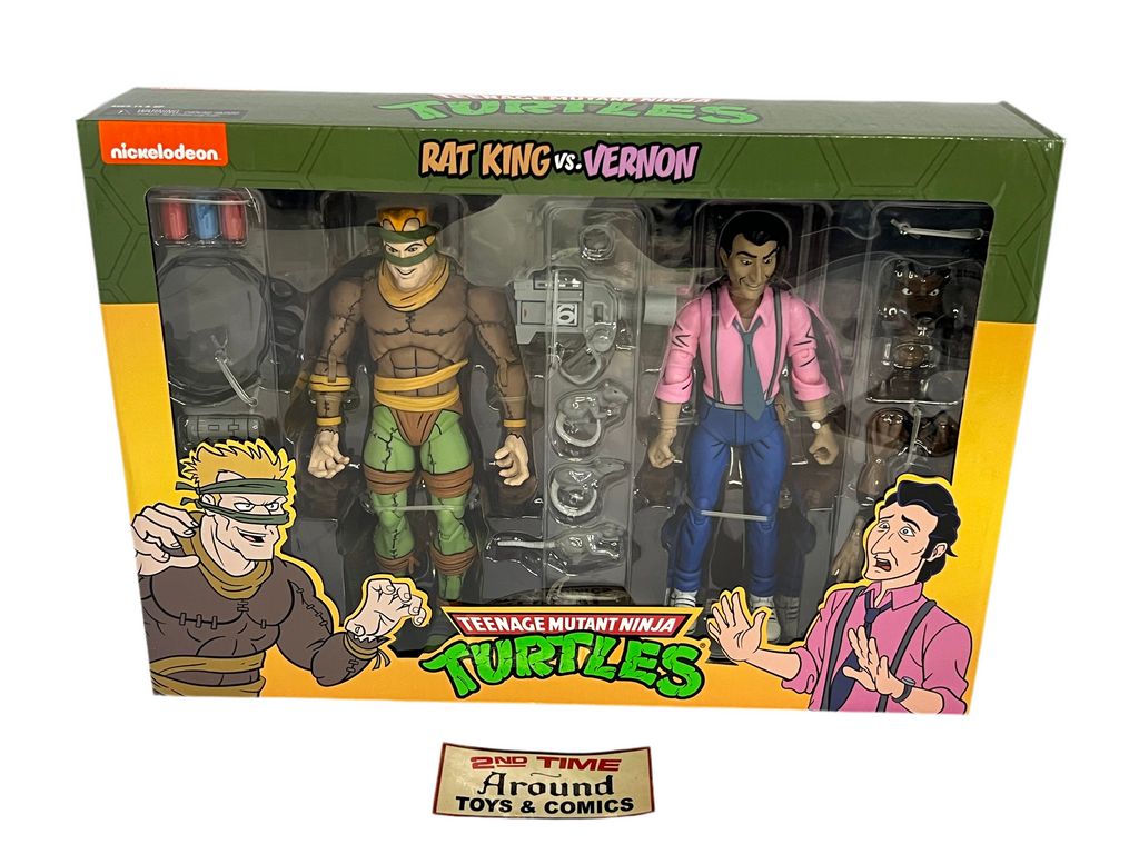 NECA TMNT Toon Rat King And Vernon 2 Pack