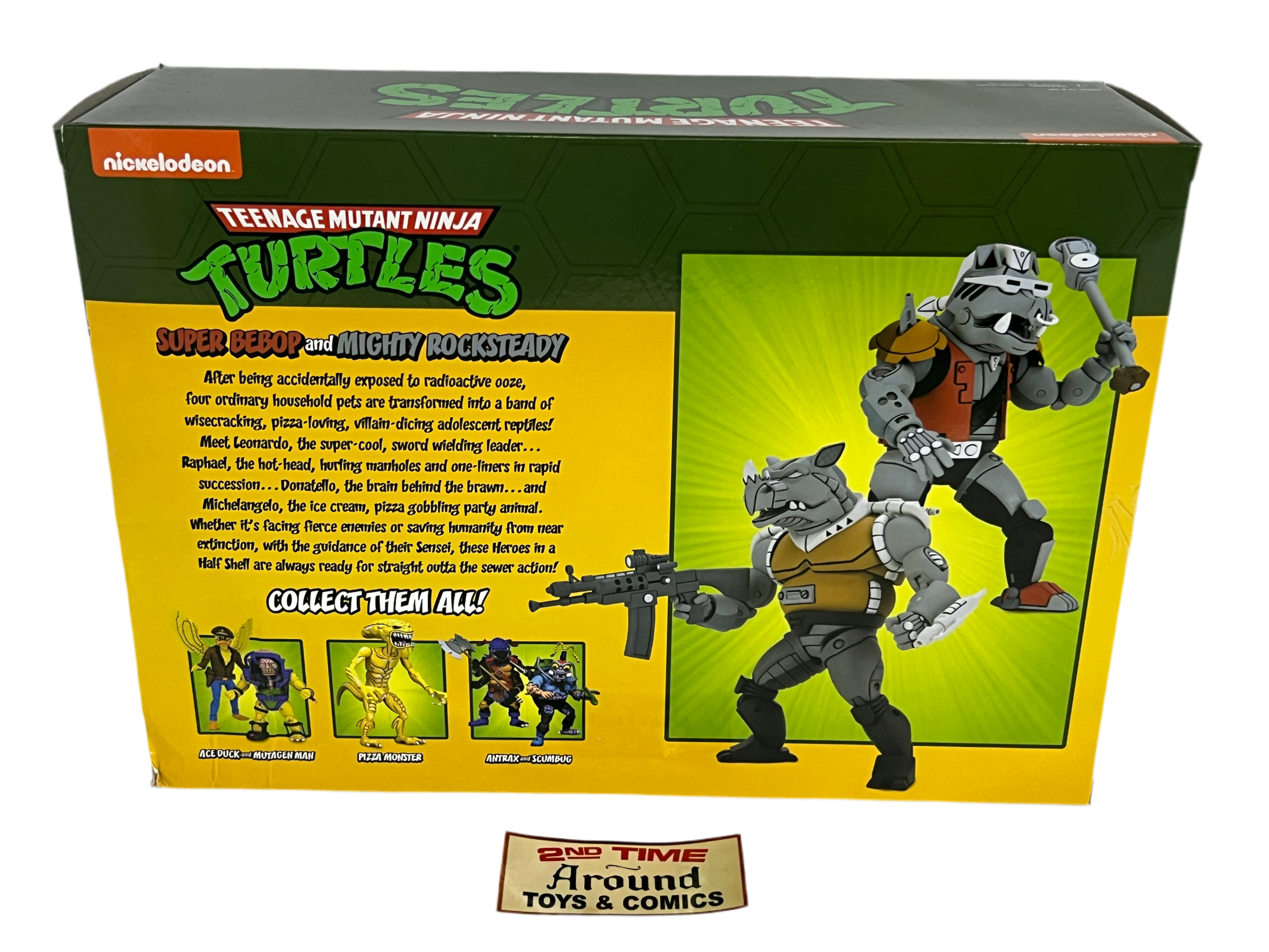 NECA TMNT Toon Super Bebop And Mighty Rocksteady 2 Pack