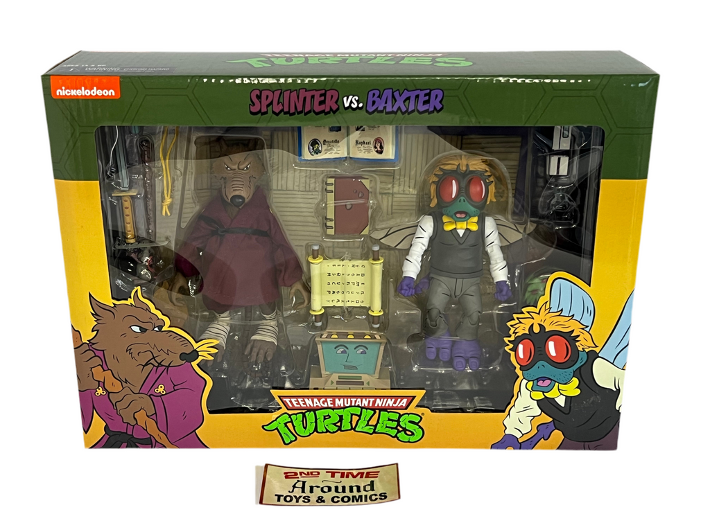 NECA TMNT Toon Splinter VS. Baxter 2 Pack