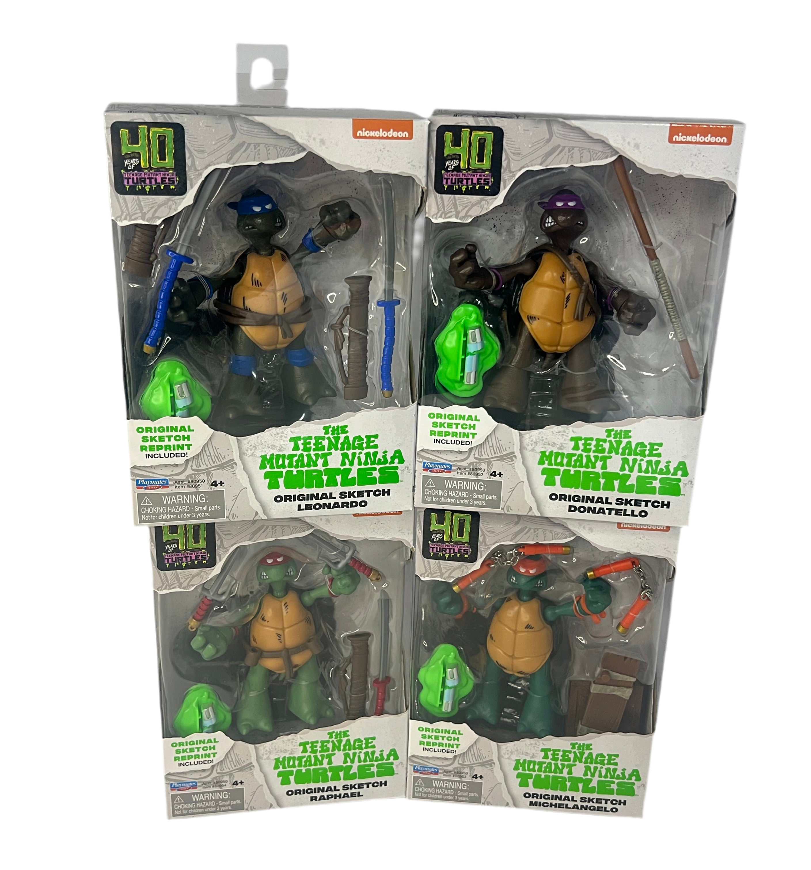 TMNT Original Sketch Turtles 4 Figure Set