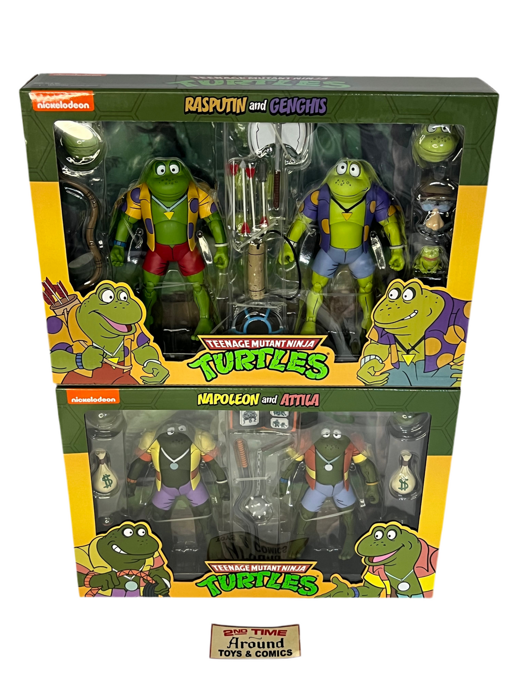 NECA TMNT Toon Ghengis And Rasputin Napoleon And Atilla Both 2 Packs