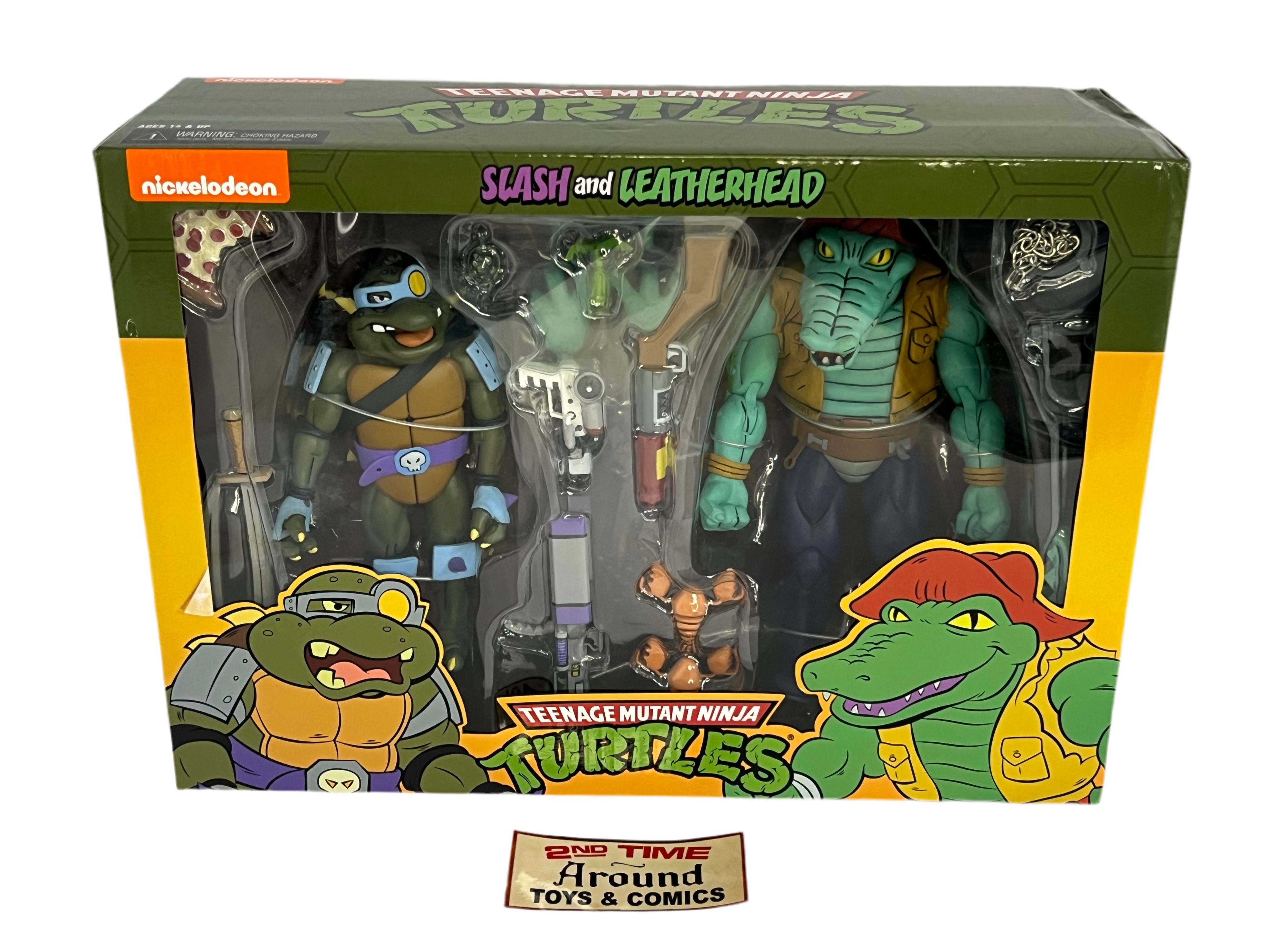NECA TMNT Toon Slash And Leatherhead 2 Pack