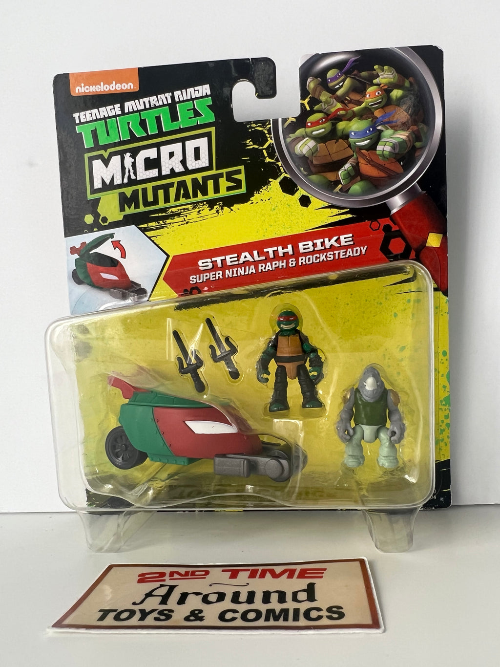 TMNT Micro Mutants Stealth Bike Super Ninja Raph & Rocksteady